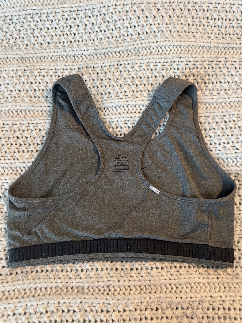 Nike Gray Racerback Sports Bra with Black Swoosh - Picture 4 of 6